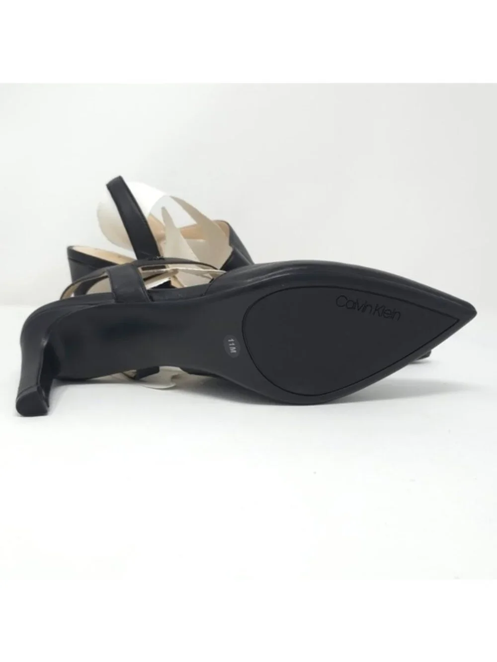 Calvin Klein Women's Larin Pump, Black Leather, 11M - Picture 4 of 8